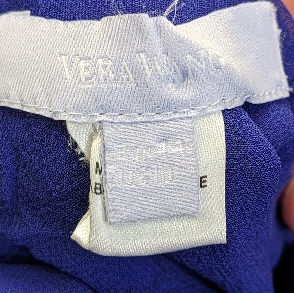 Vera Wang Royal blue with Black Embroidery Silk Dress Size 10 EUC - Picture 5 of 6